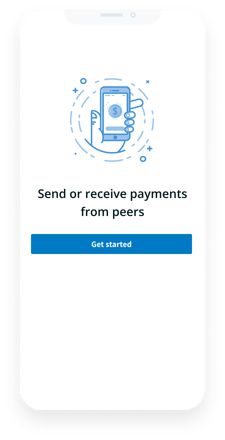 Graphic depicting send or receive payments from peers fintech