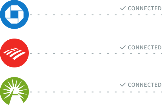 Graphic depicting banks JP Morgan Chase Bank of America Fidelity being connected to the Akoya API network